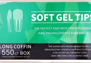 Tips soft gel - long coffin 550 unidades