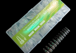 Tips soft gel - stiletto larga 600 unidades