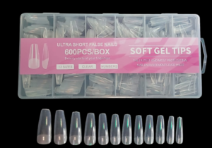 Tips soft gel - coffin larga 600 unidades